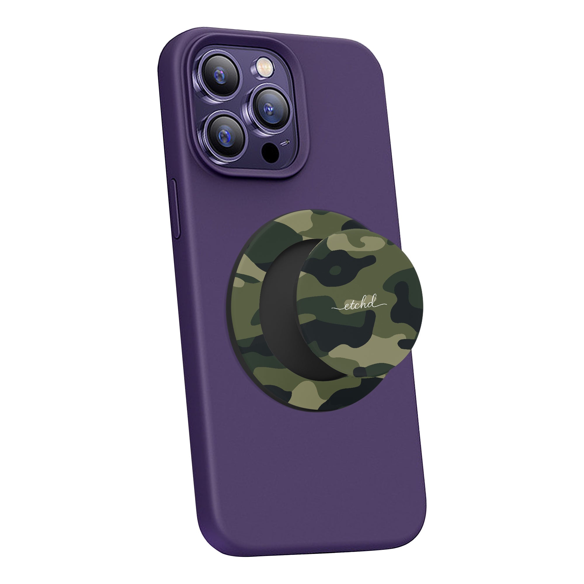 Green Camo Phone Grip And Stand by etchd, view 4