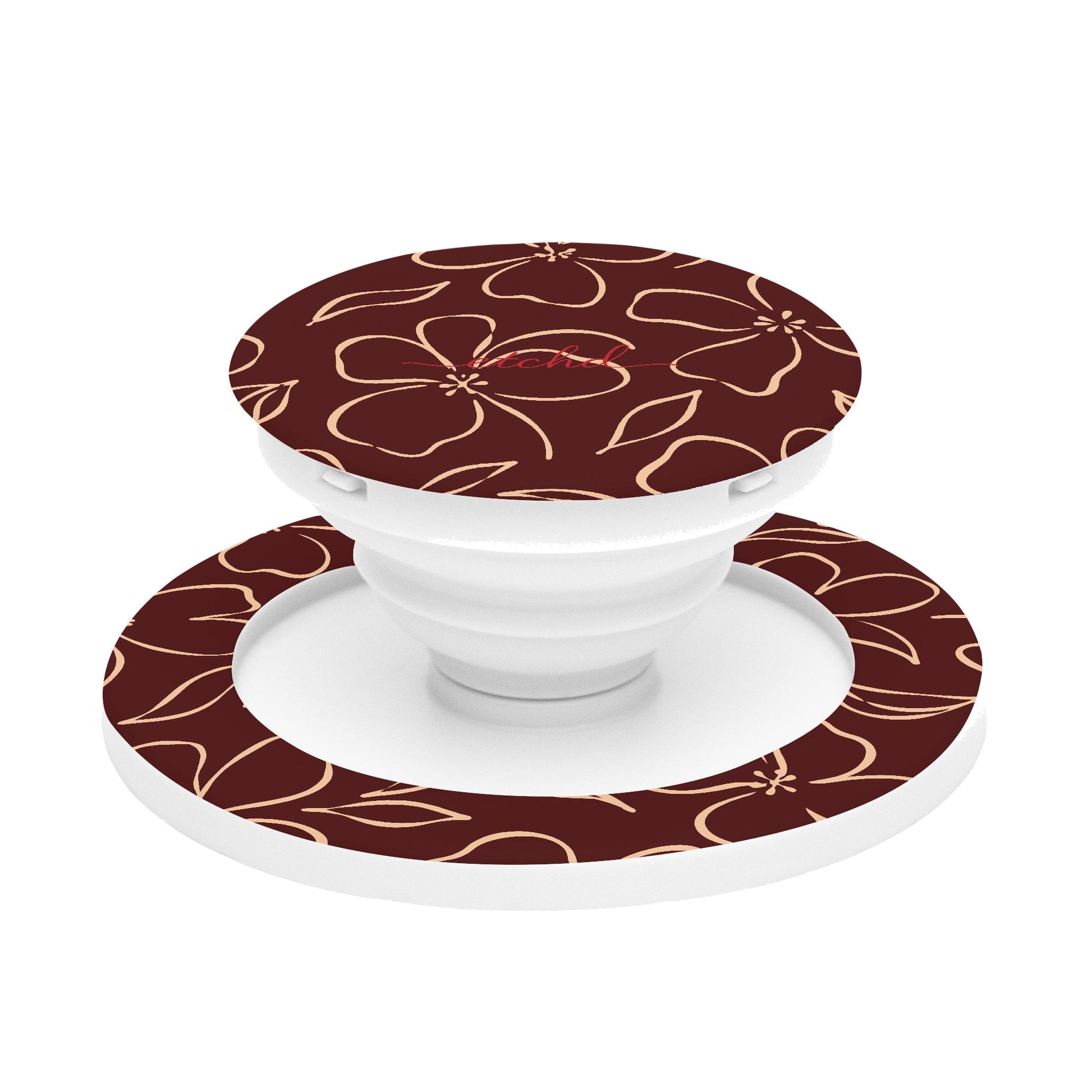 Cherry & Peach Floral Anello e supporto per telefono di etchd