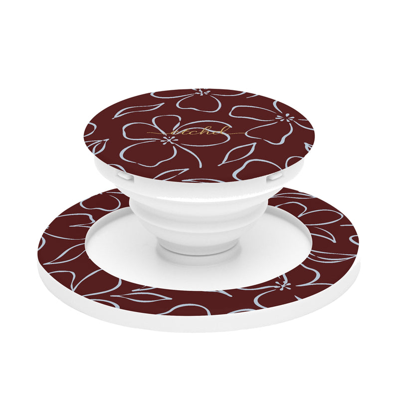 Blue & Cherry Floral Phone Grip And Stand-zoom-