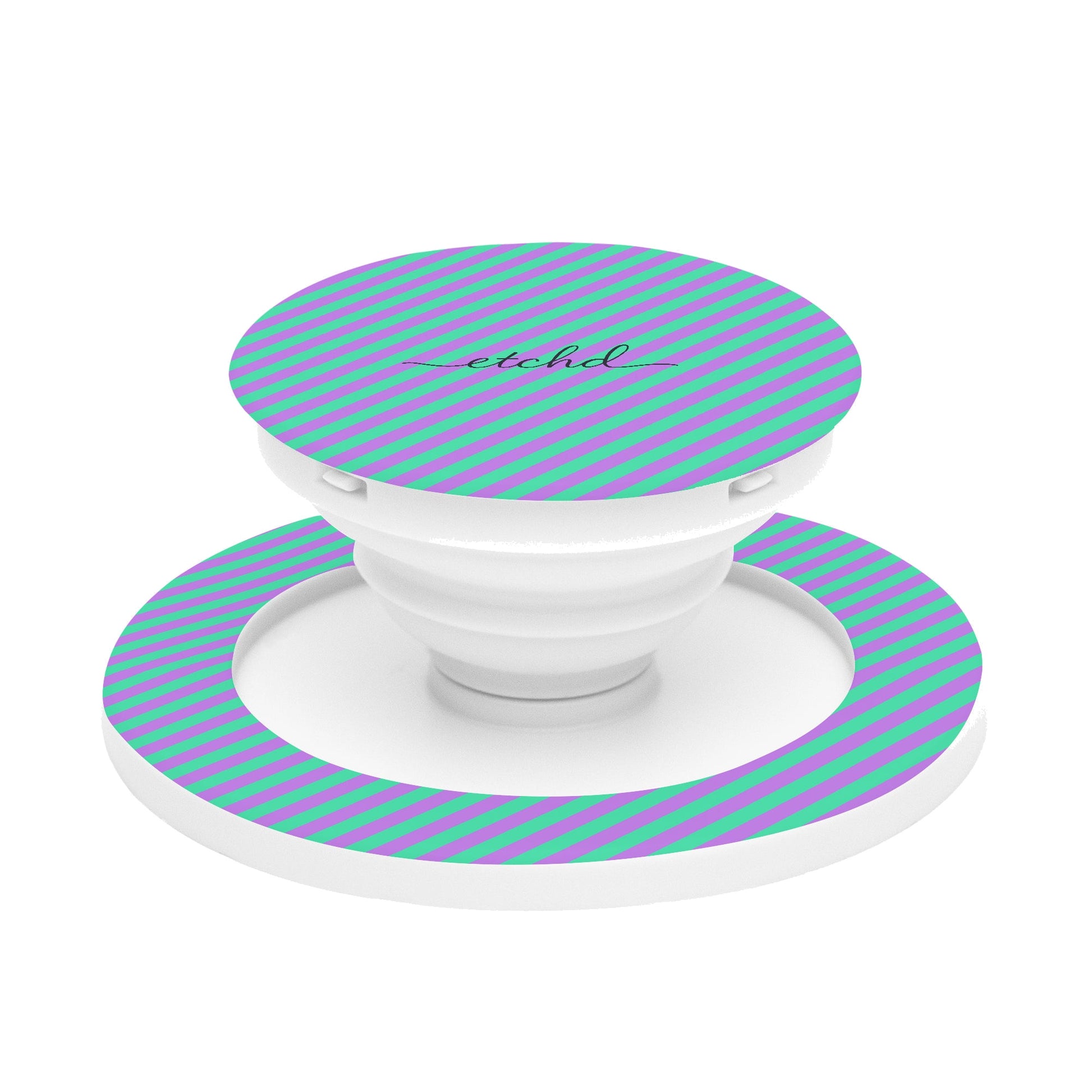 Lilac And Hypermint Diagonal Phone Grip And Stand by etchd