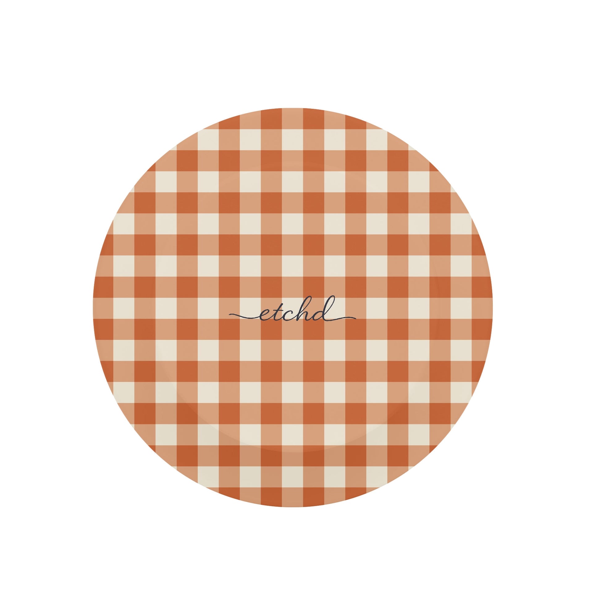Terracotta & Cream Gingham Phone Grip And Stand by etchd, view 2