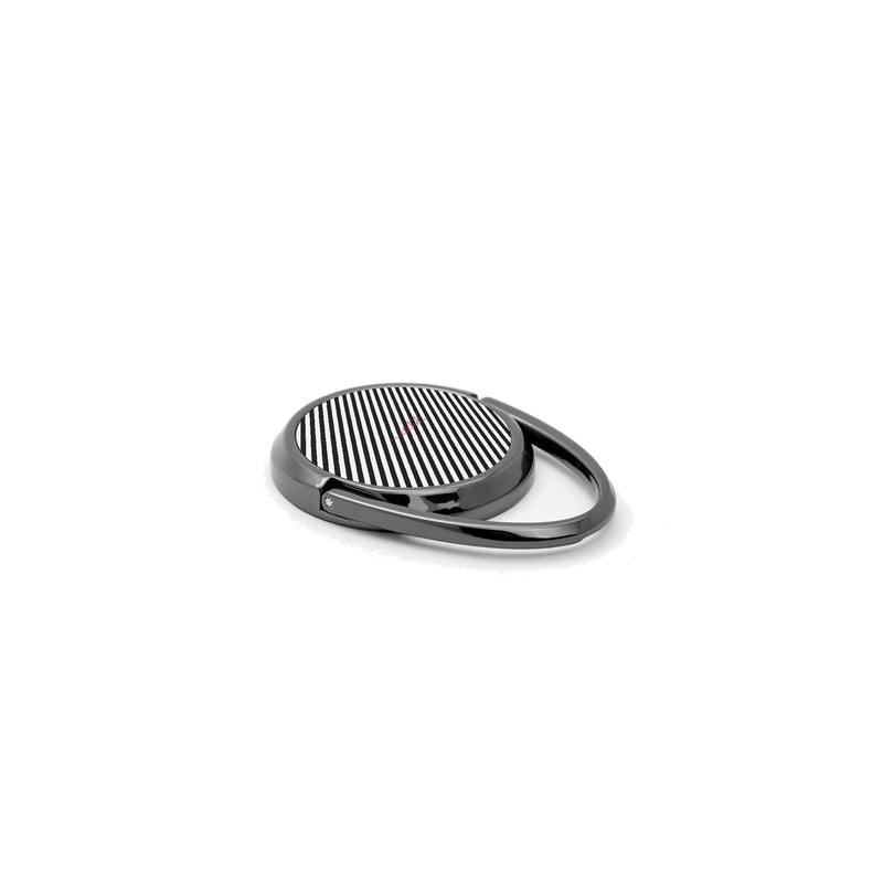 Black & White Striped Diagonal Phone Ring Holder-zoom-