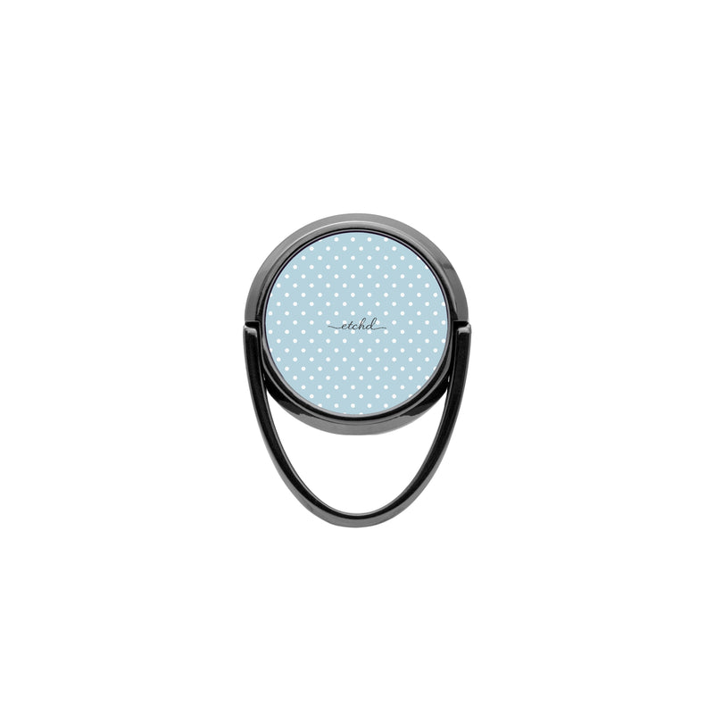 Blue White Polka Dot Ring-Halterung-zoom-