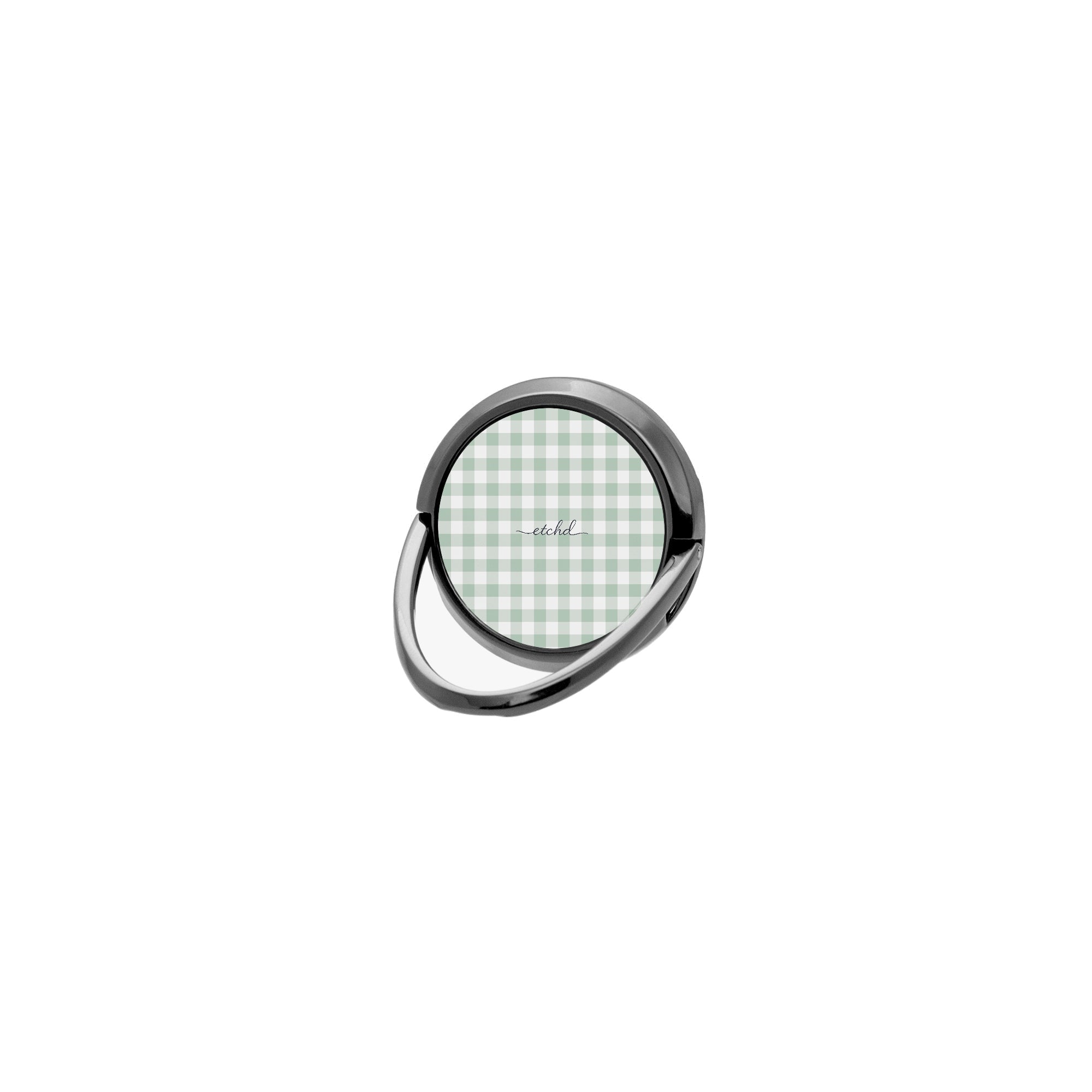 Sage & White Gingham Phone Ring Holder by etchd