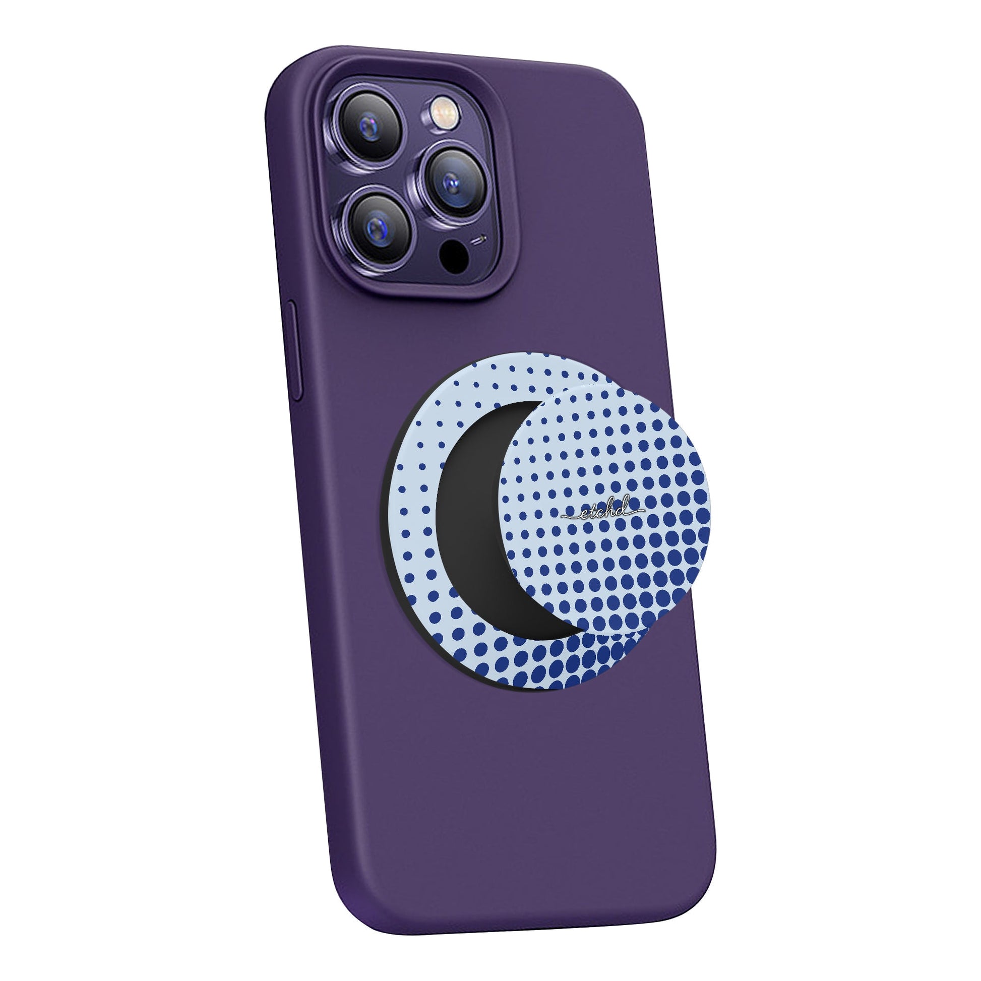Cobalt Halftone Phone Grip And Stand by etchd, view 4
