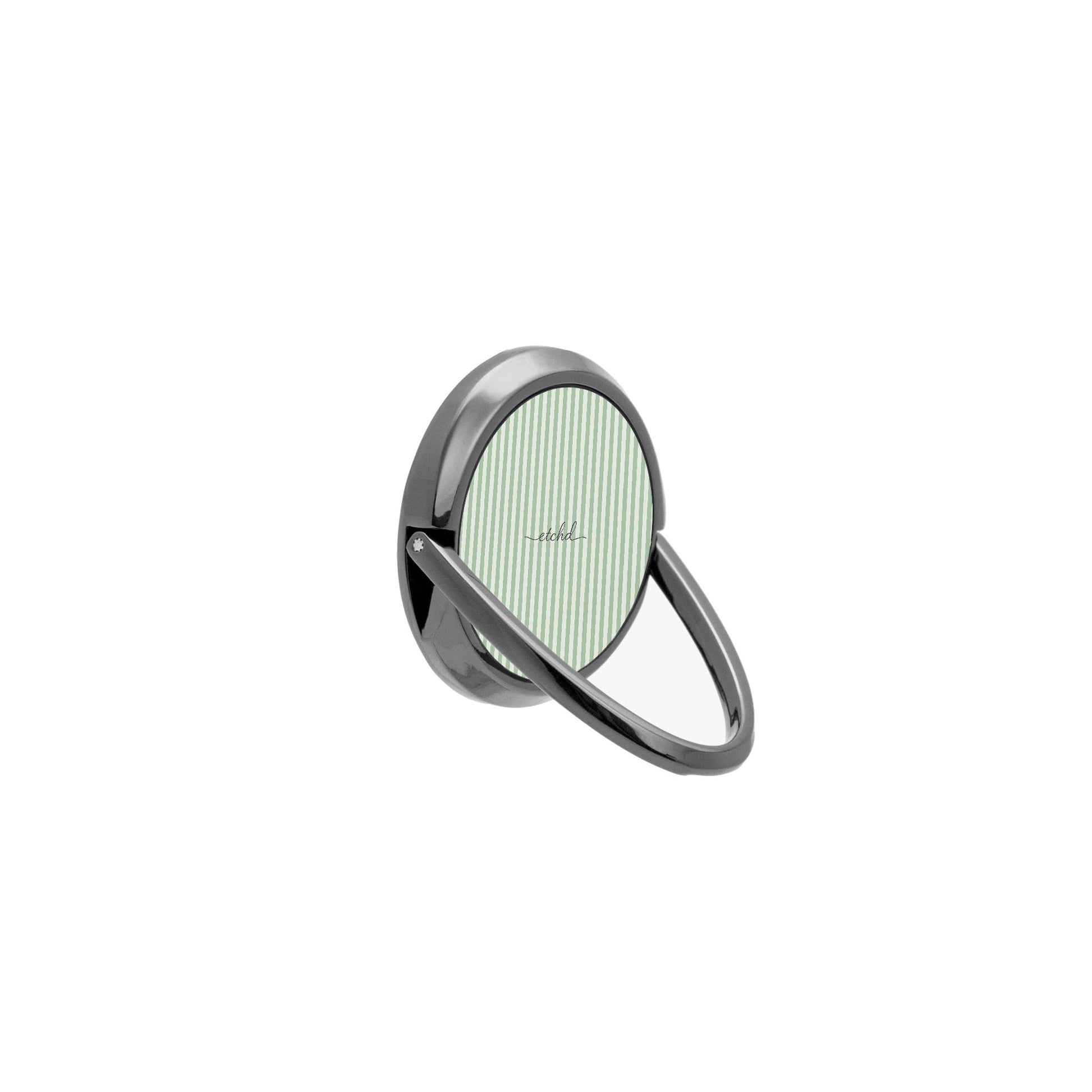 Sage & Cream Striped Phone Ring Holder by etchd, view 8