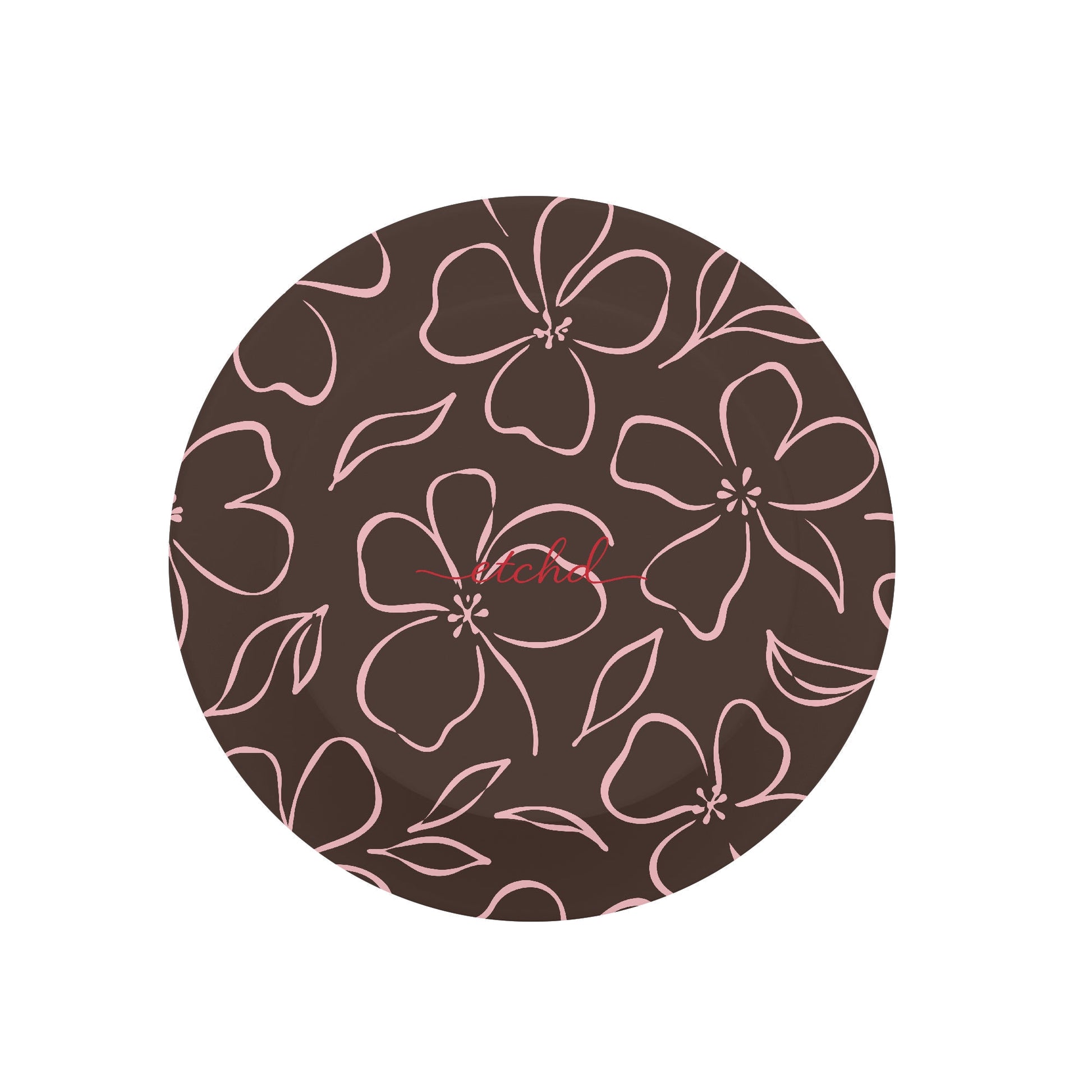 Espresso & Blush Floral Anello e supporto per telefono di etchd, vista 2