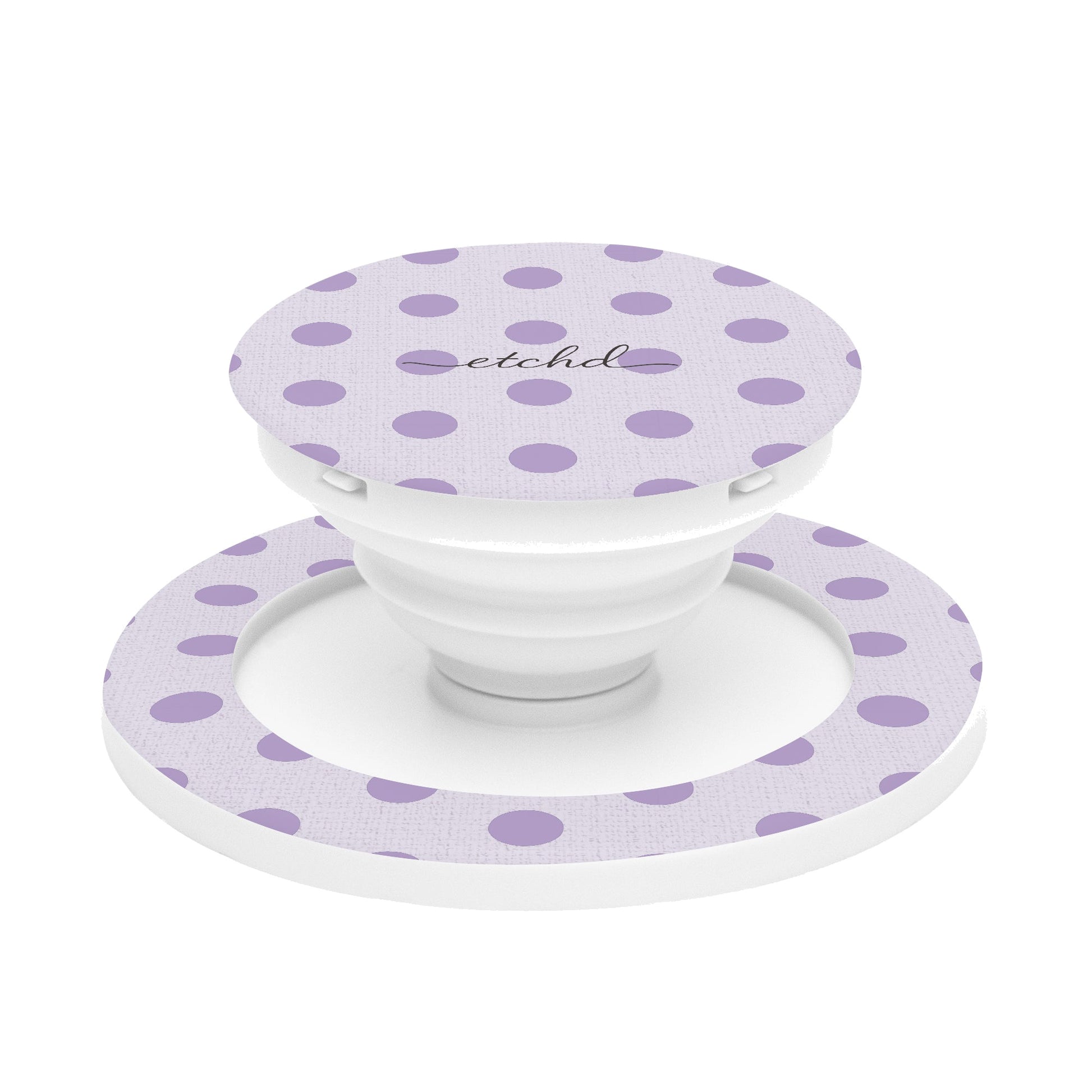 Lilac Polka Dot Phone Grip And Stand by etchd