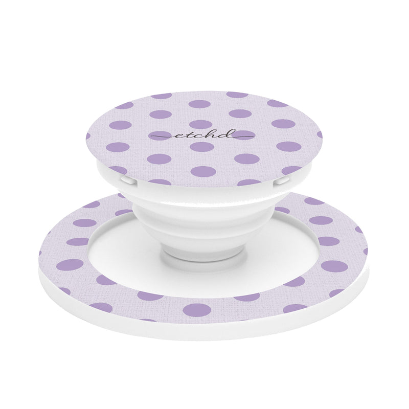 Lilac Polka Dot Handy-Halterung und Ständer-zoom-