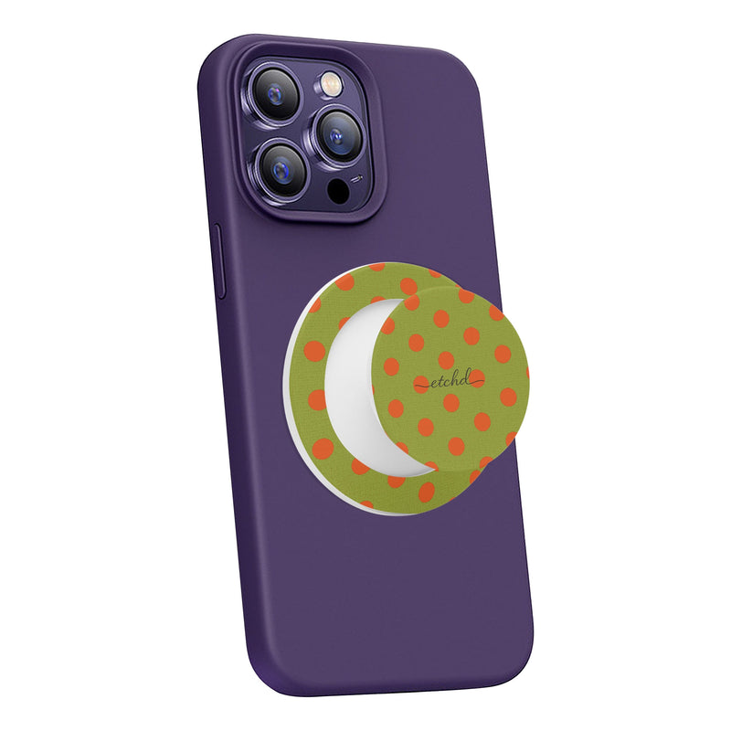 Persimmon And Wasabi Polka Dot Handy-Halterung und Ständer-zoom-