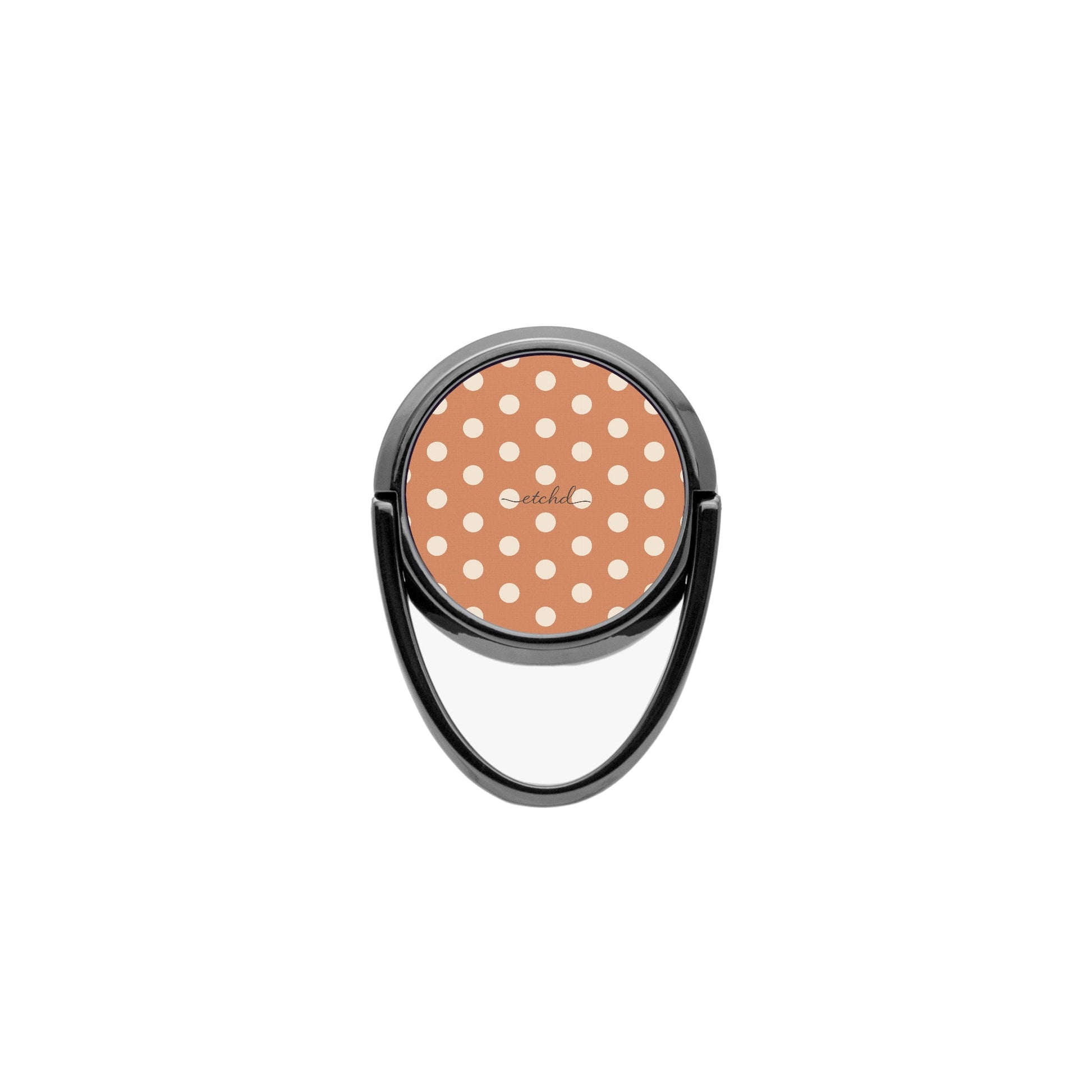 Cream & Terracotta Polka Dot Phone Ring Holder by etchd, view 4