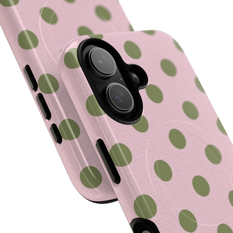Green & Pink Polka Dot Magnetic Phone Case by etchd, view 87