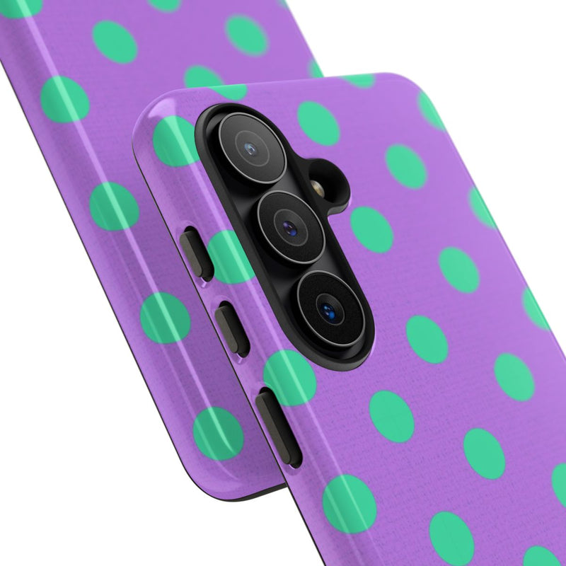 Hypermint & Lilac Polka Dot Phone Case by etchd, view 209