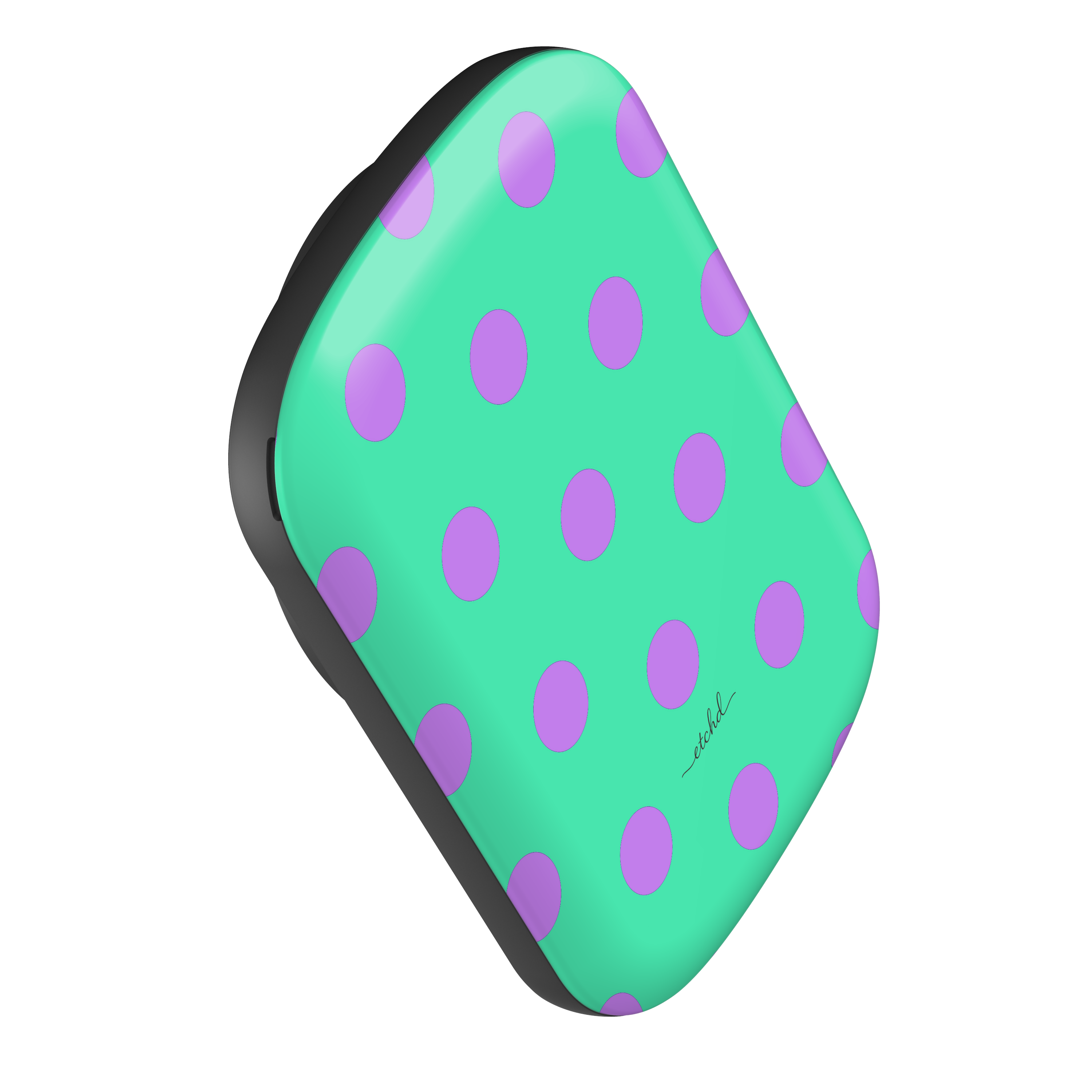 Lilac & Hypermint Polka Dot Magnetic Powerbank by etchd, view 2