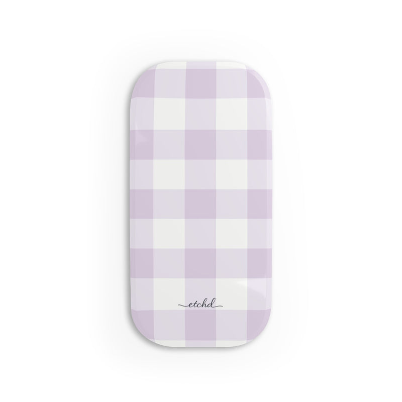 Lilac Gingham Click-On Phone Grip-zoom-