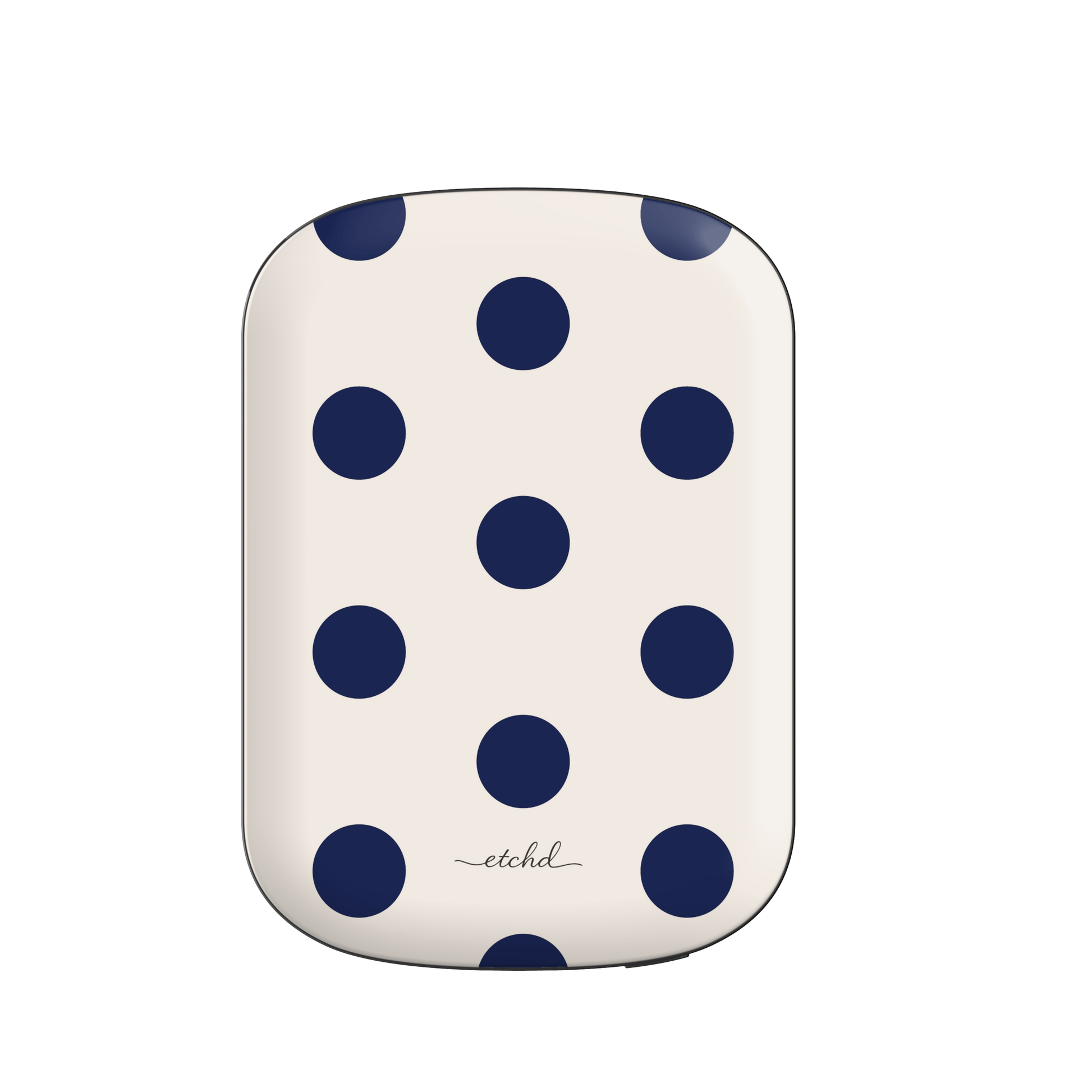 Navy & Cream Polka Dot Batería externa magnética de etchd