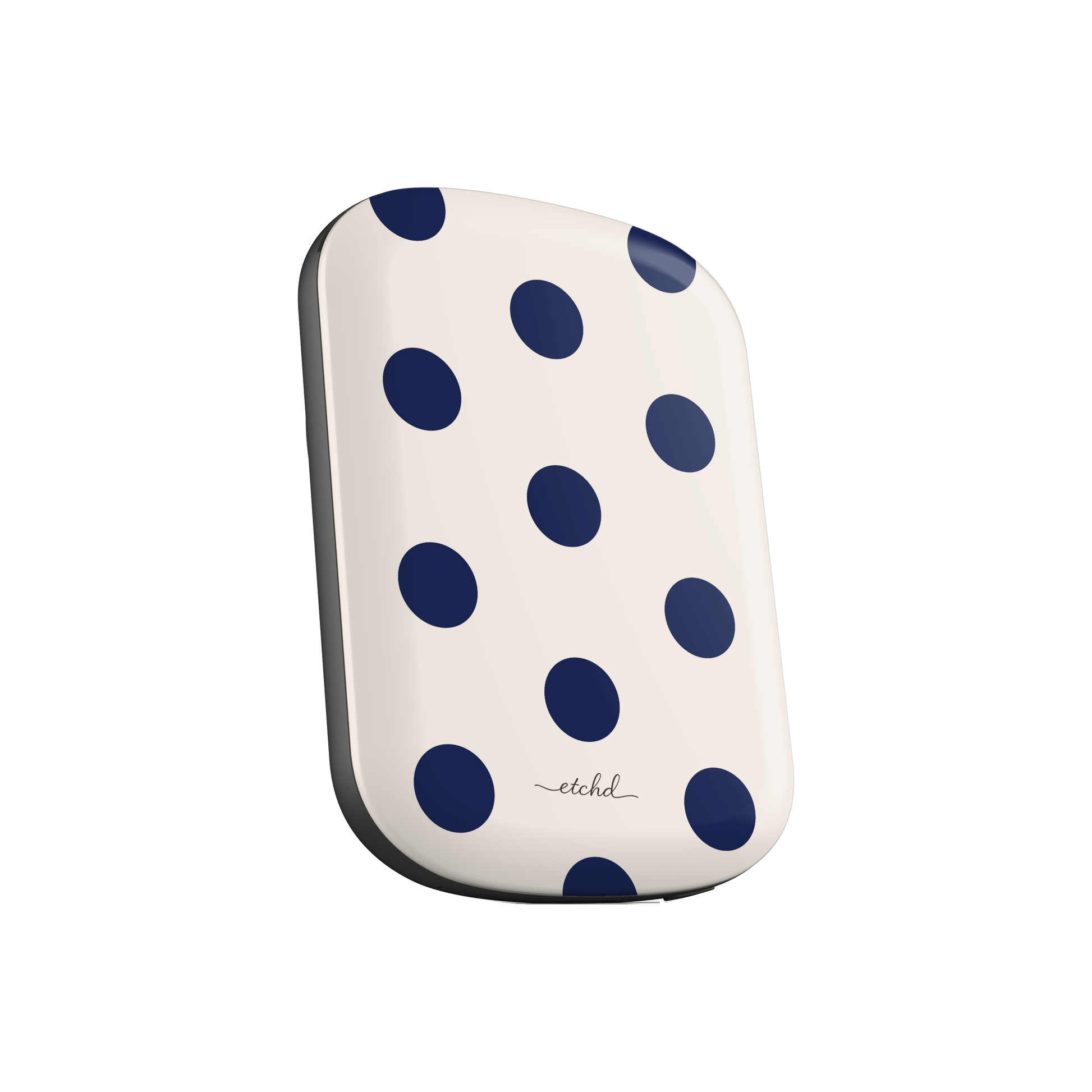 Navy & Cream Polka Dot Batería externa magnética de etchd, vista 3