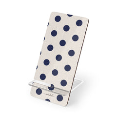 Navy & Cream Polka Dot Soporte para móvil de etchd