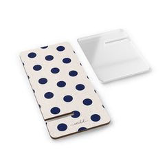 Navy & Cream Polka Dot Soporte para móvil de etchd, vista 2