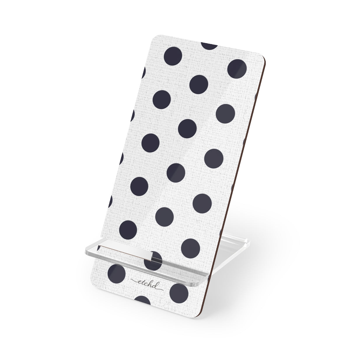 Navy & White Polka Dot Phone Stand by etchd