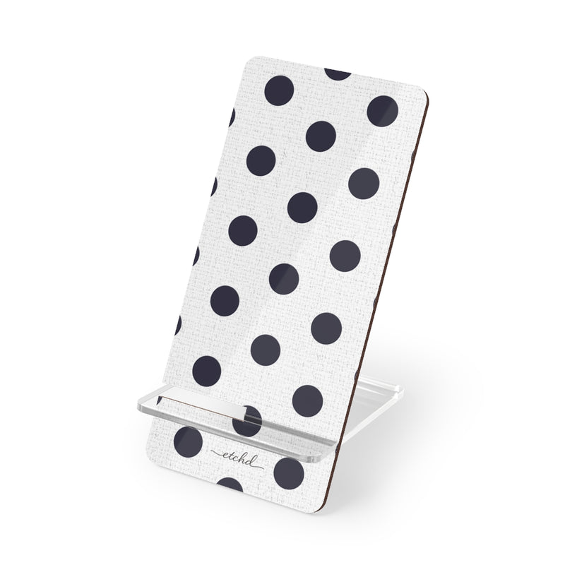 Navy & White Polka Dot Supporto per telefono di etchd