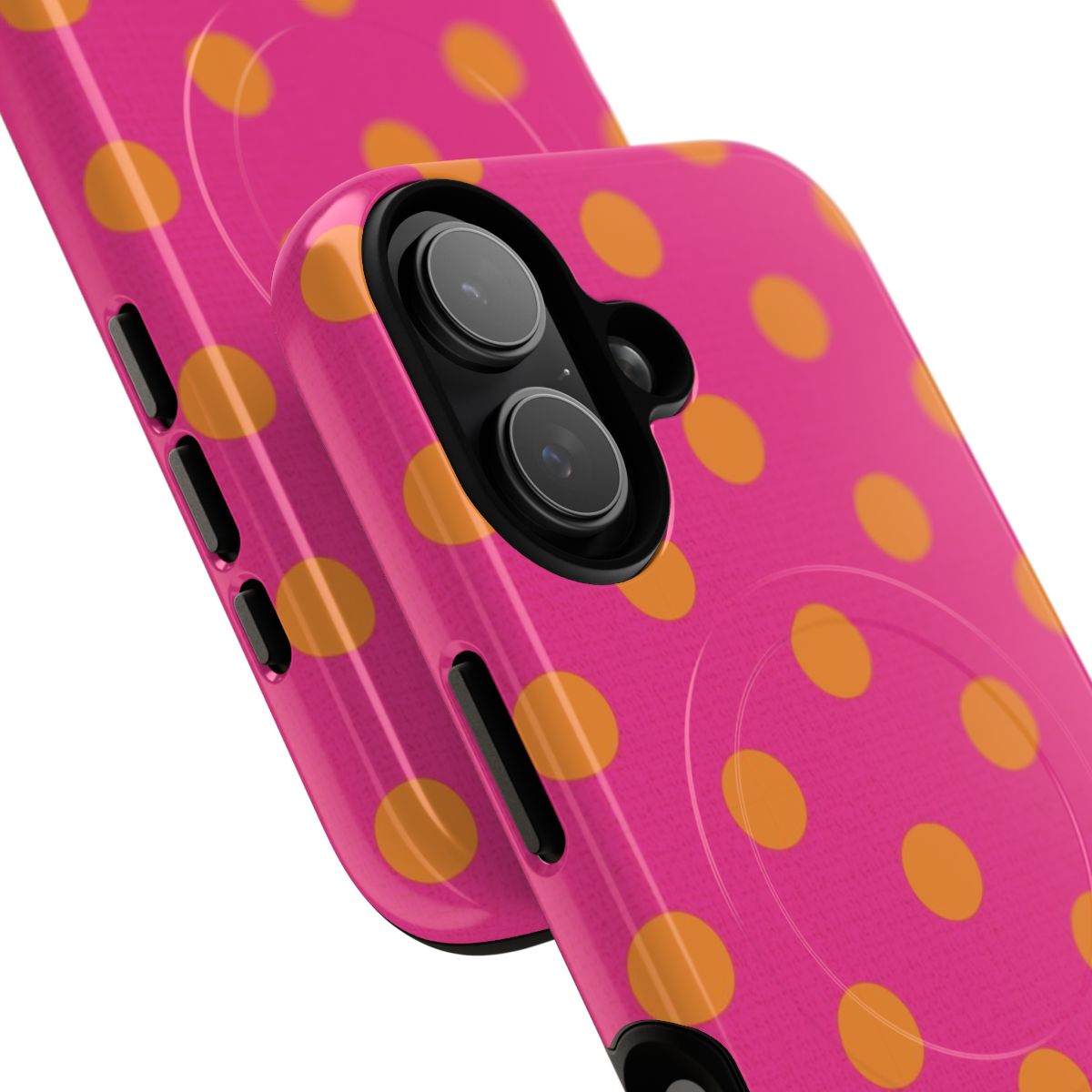 Orange & Pink Polka Dot Magnetic Phone Case by etchd, view 87
