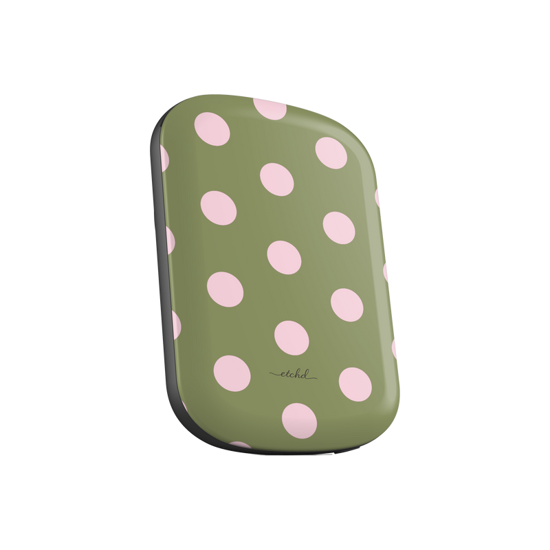 Pink And Green Polka Dot Magnetic Powerbank by etchd, view 3