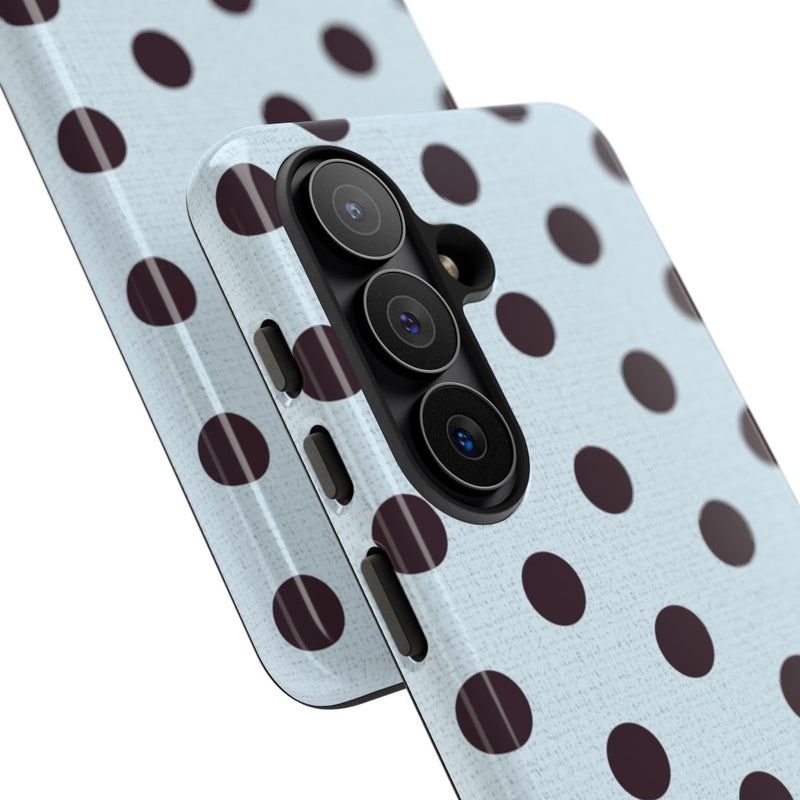 Plum & Blue Polka Dot Phone Case by etchd, view 209