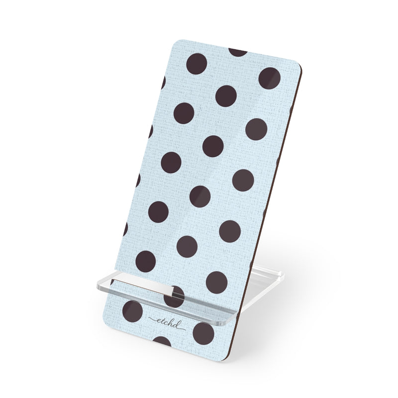 Plum & Blue Polka Dot Supporto per telefono di etchd