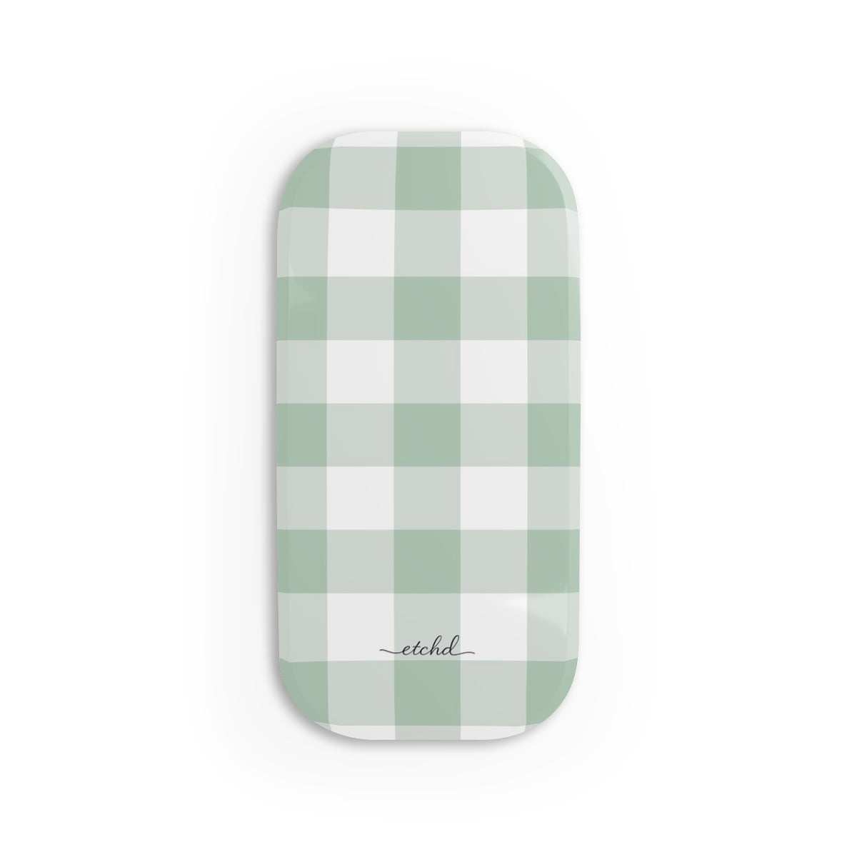 Sage Gingham Click-On Phone Grip by etchd, view 5