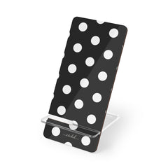 White & Black Polka Dot Supporto per telefono di etchd