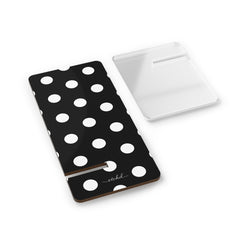 White & Black Polka Dot Supporto per telefono di etchd, vista 2